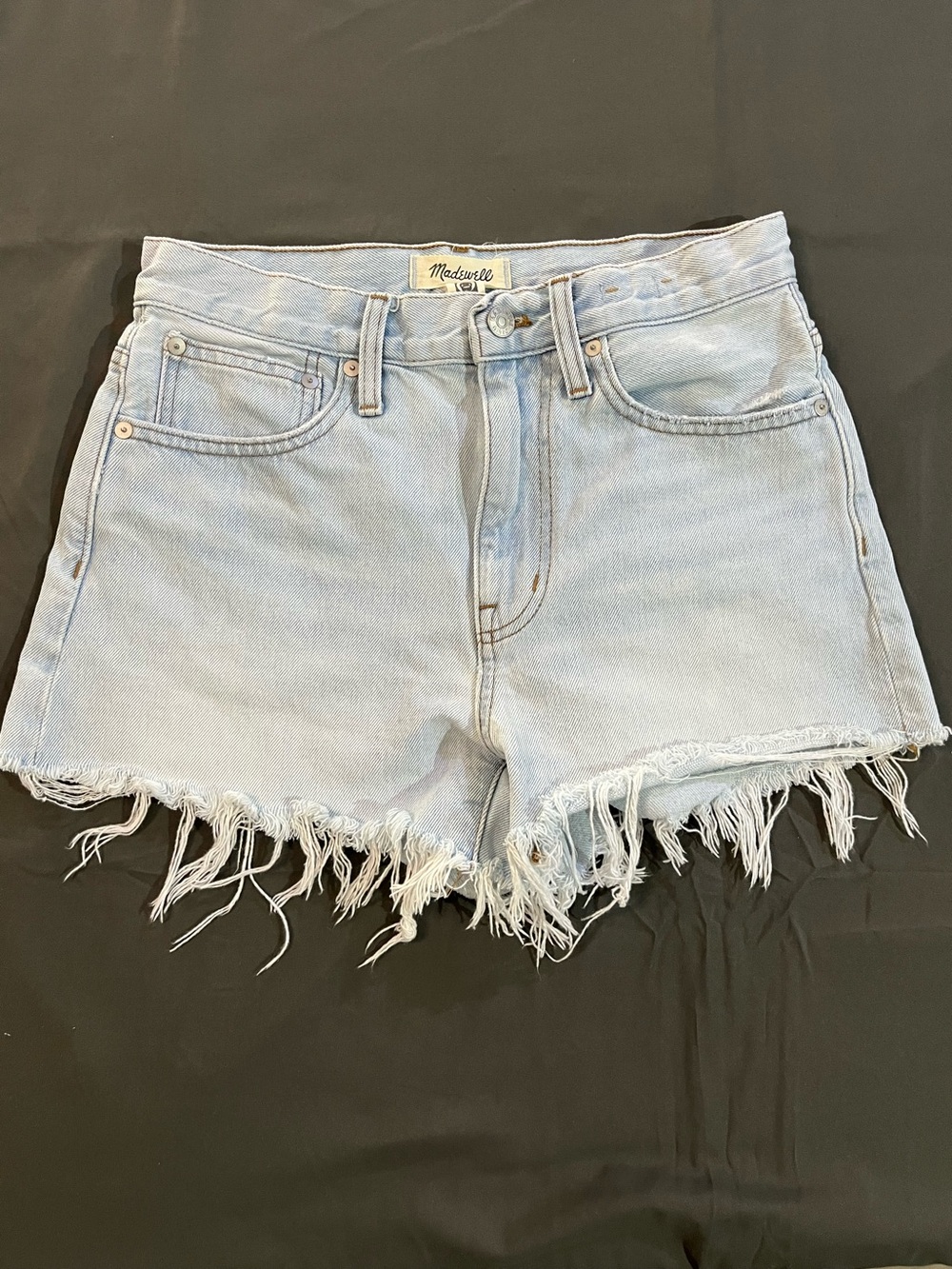 Madewell Denim Jean Shorts, Frayed Hem, Classic 5 Pocket, Sz 25